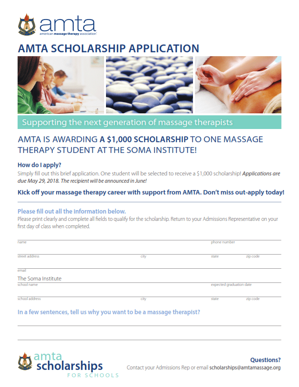 The American Massage Therapy Associations 1000 Scholarship For 2018